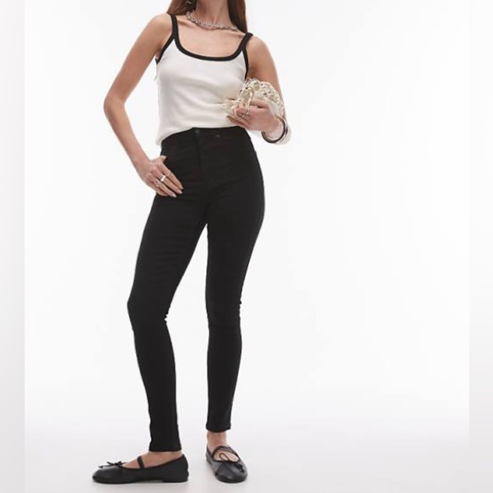 Topshop Moto Jamie Black Skinny Jeans Size W28